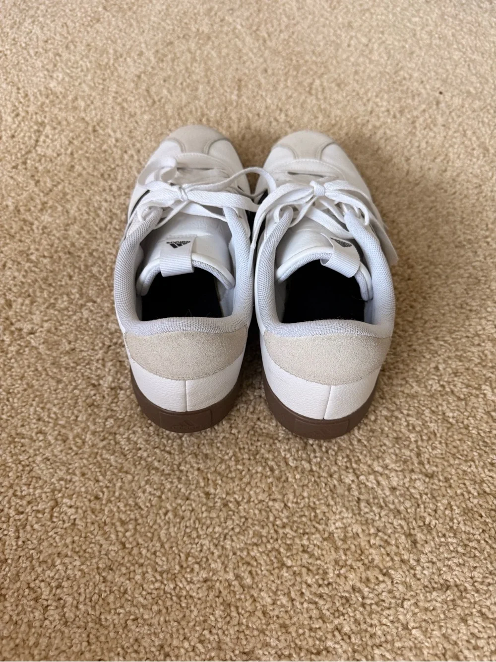 adidas White Athletic Sneakers with Black Insole Branding - Picture 2 of 4